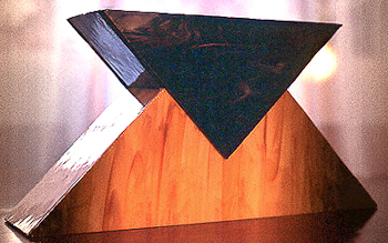 006 - Glass, copper, marble. 20 x 20 x 30 cm. Halogen light, 30 w.