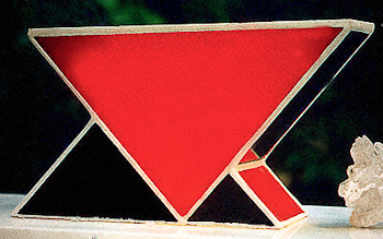 017 - Glass, copper, marble. 20 x 20 x 30 cm. Halogen light, 30 w.